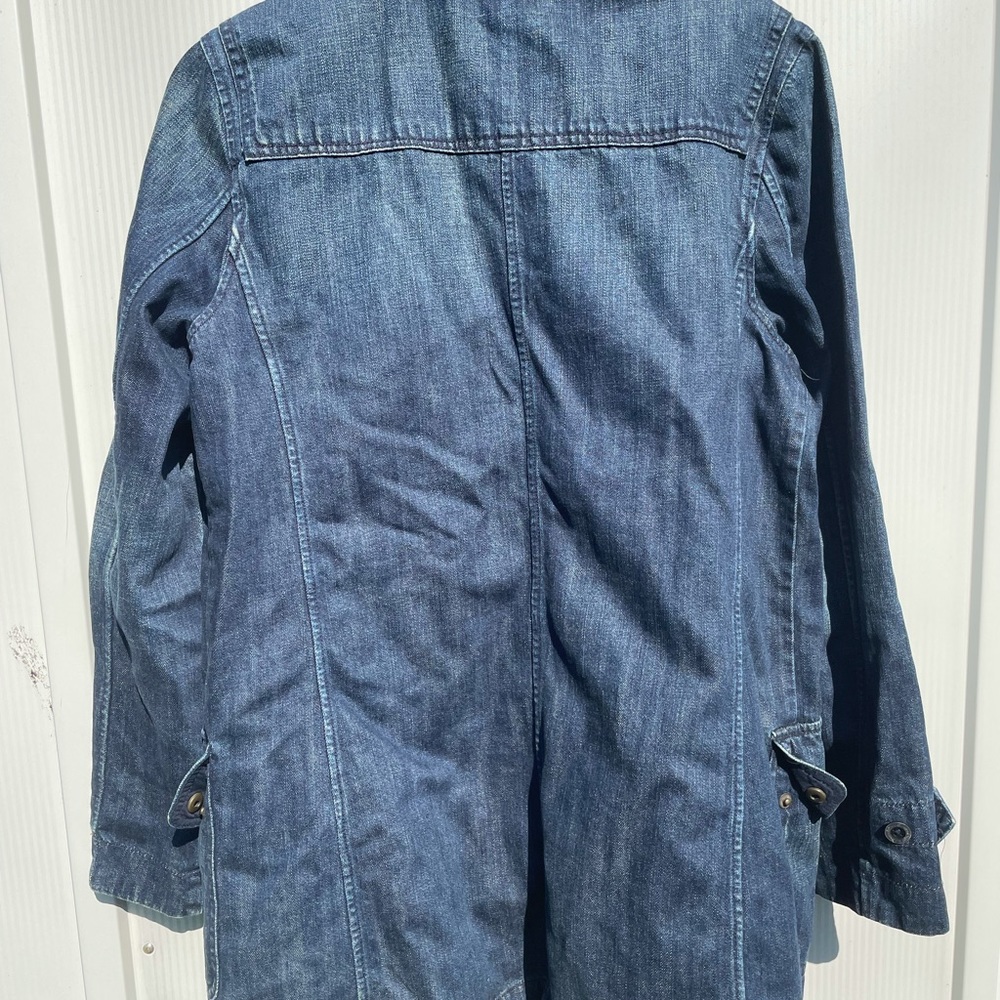 LRL Lauren Jeans Co. Ralph Lauren blue denim toggle jacket detachable hood S wmn - Picture 7 of 8